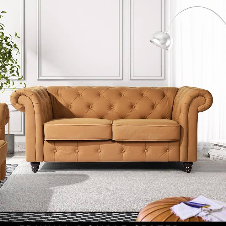 Edwina 67'' Faux Leather Chesterfield Sofa-Self Pickup