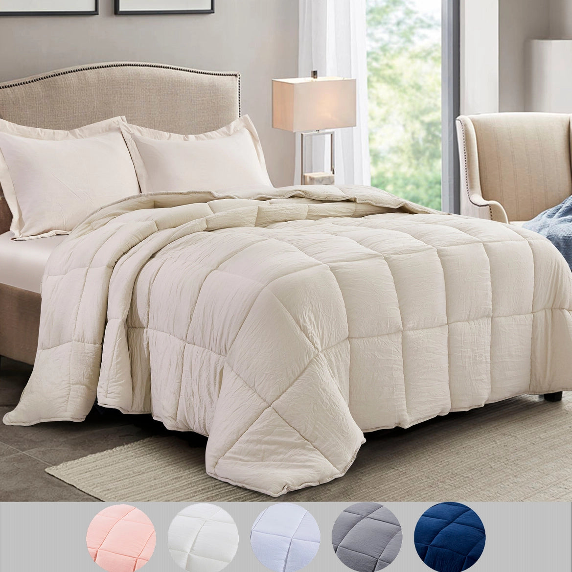 All Season Chic Prewashed Fabric Down Alternative Comforters