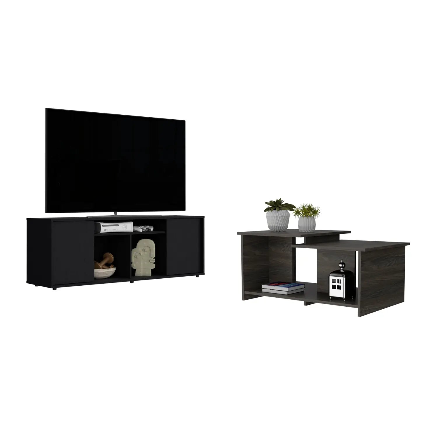 Danville 2 Piece Living Room Set, Black / Espresso