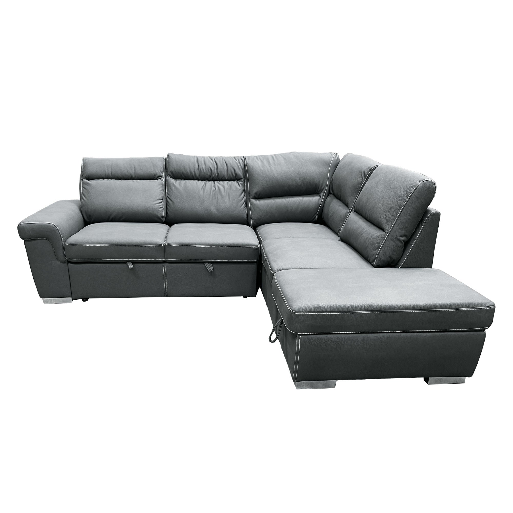 ACME Sagira SECTIONAL SOFA W/SLEEPER Gray Fabric LV01023