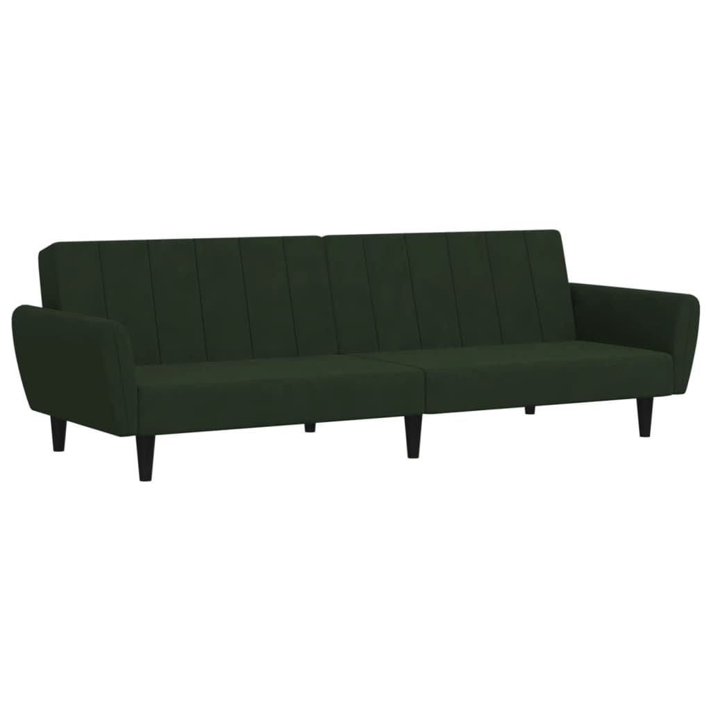 2-Seater Sofa Bed Dark Green Velvet 86.6"