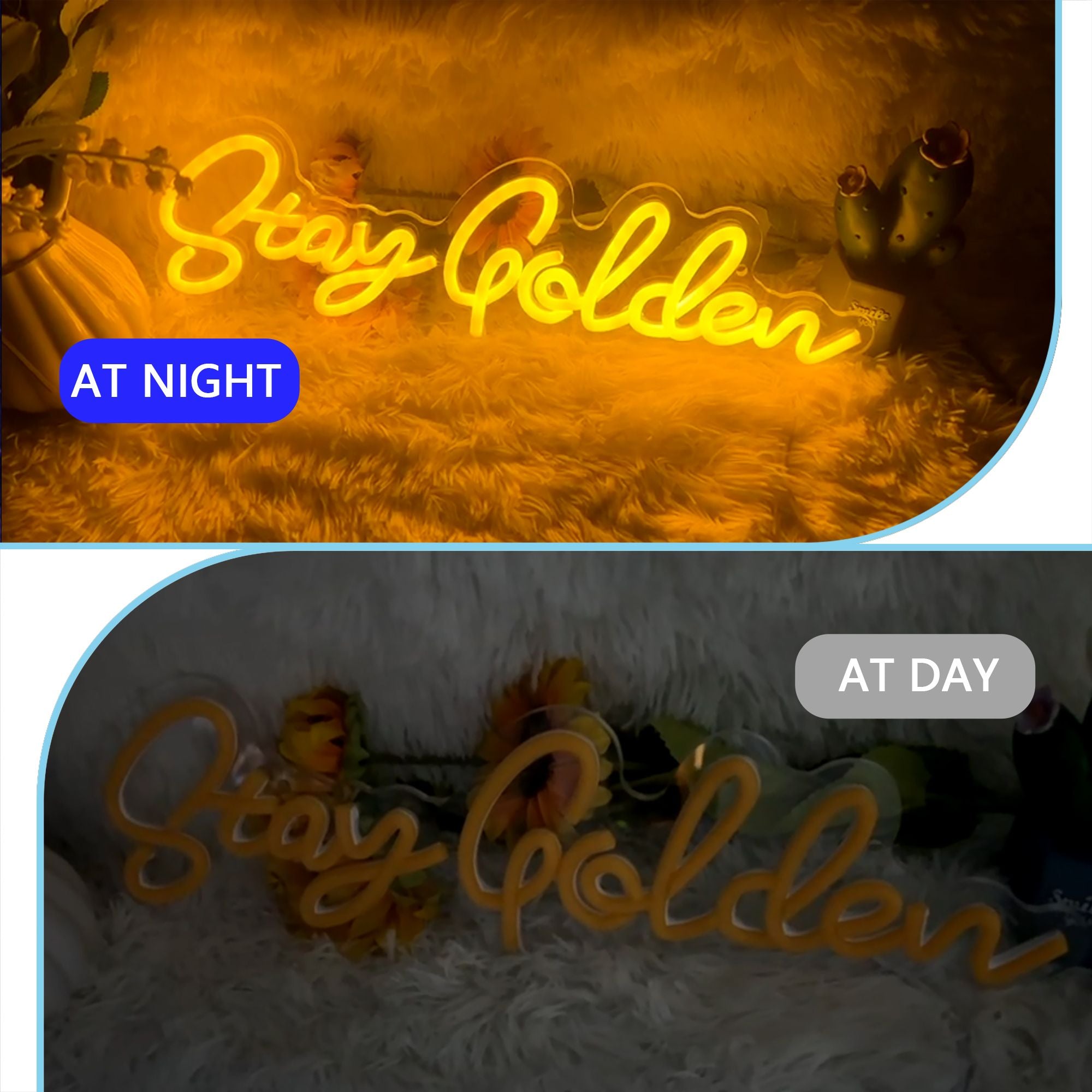 "Stay Golden" USB-Powered LED Neon Light Sign (1 Pc)