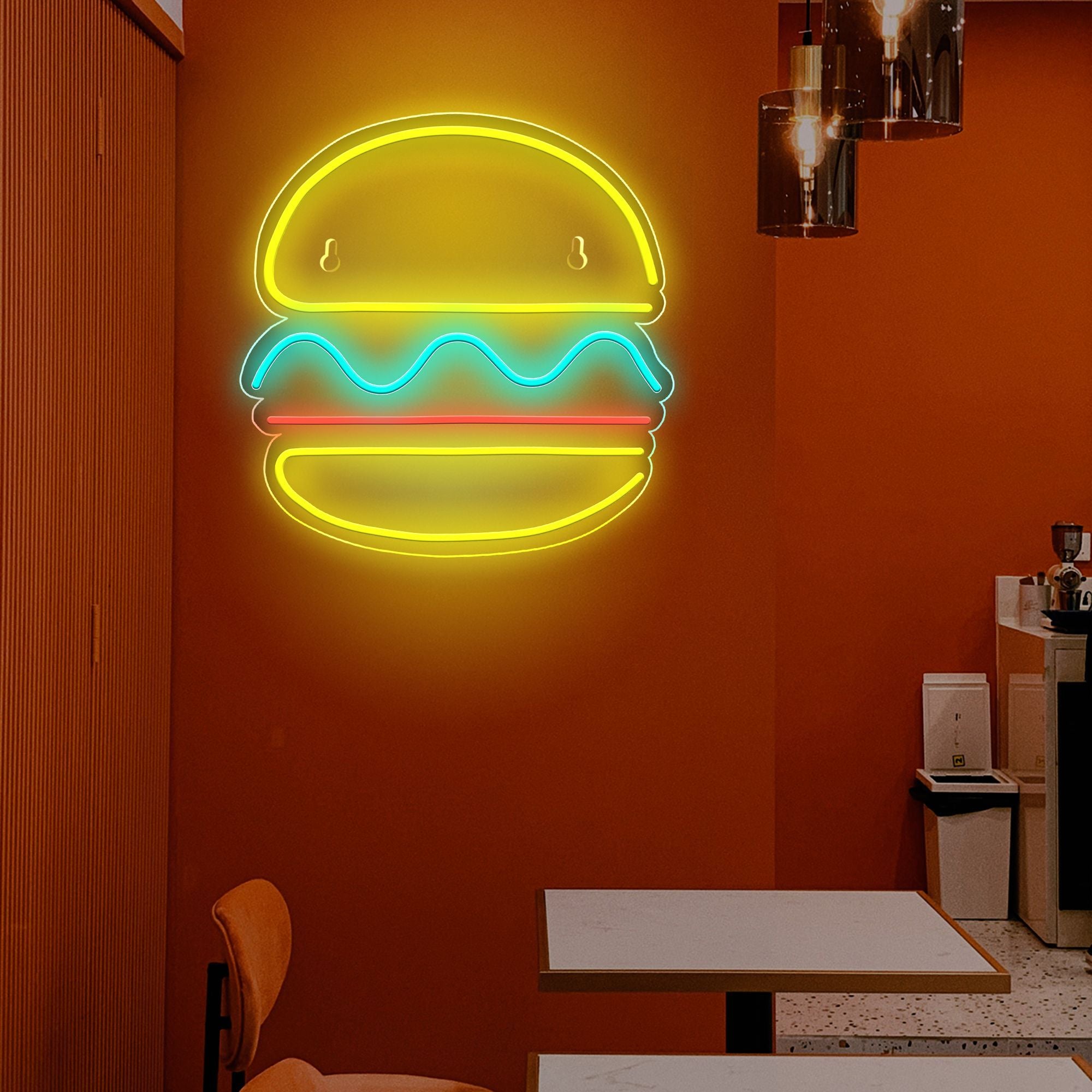 1pc 5V USB-Powered Neon Sign with Hamburger-Shaped Back Plate