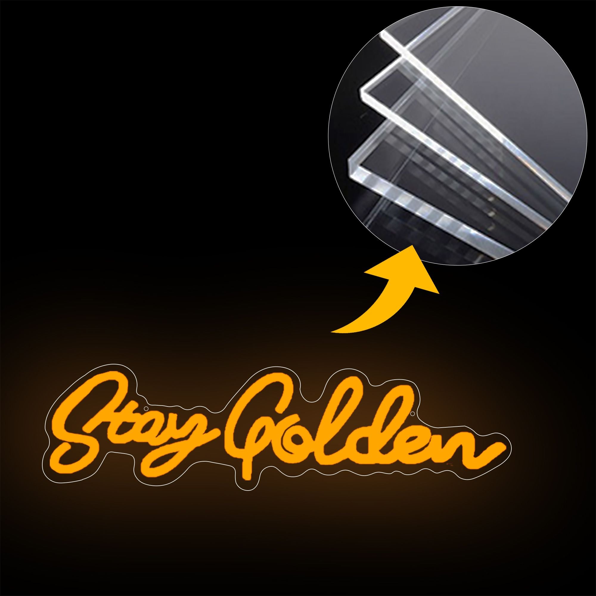 "Stay Golden" USB-Powered LED Neon Light Sign (1 Pc)