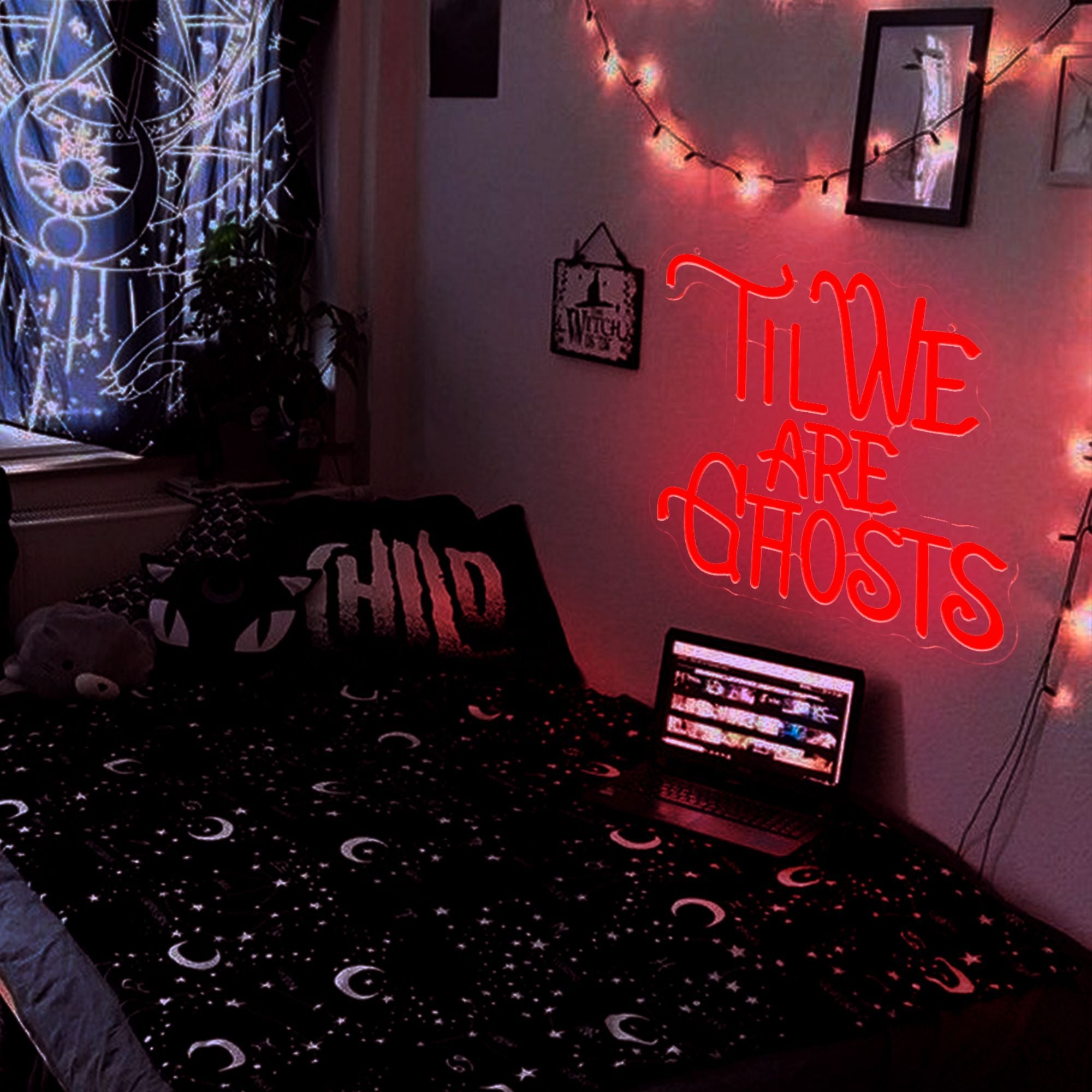 1pc "Til We Are Ghosts" USB-Powered LED Neon Sign