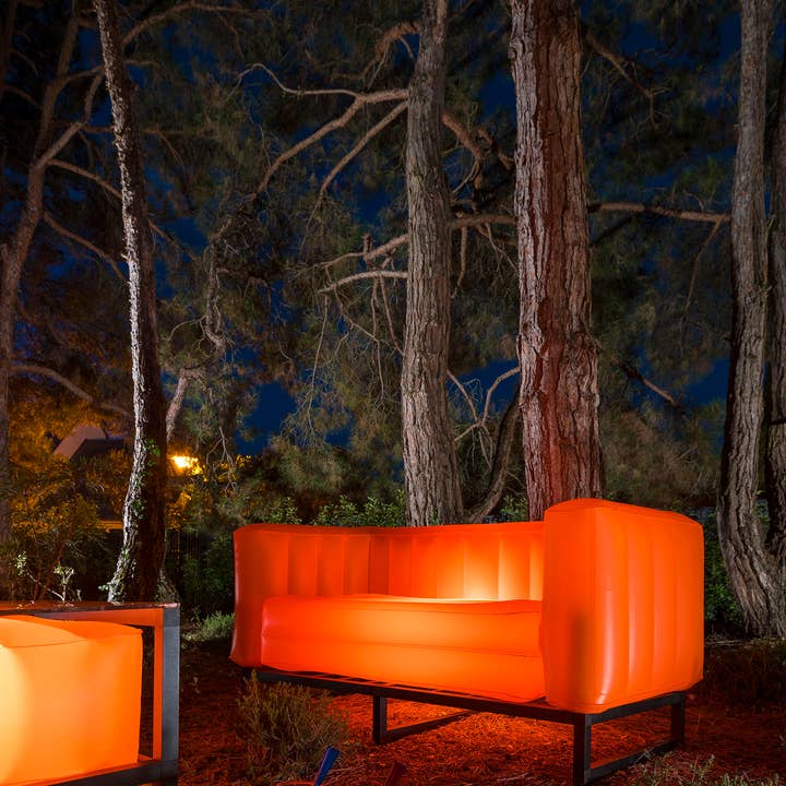 Luminous Orange Aluminum and TPU Design Sofa