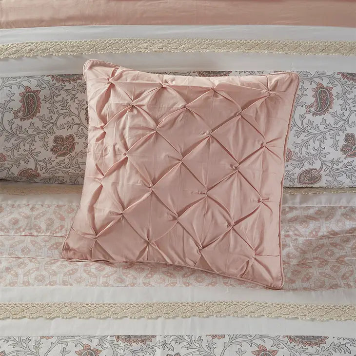 Shabby Chic 9-Piece Comforter Set, Blush