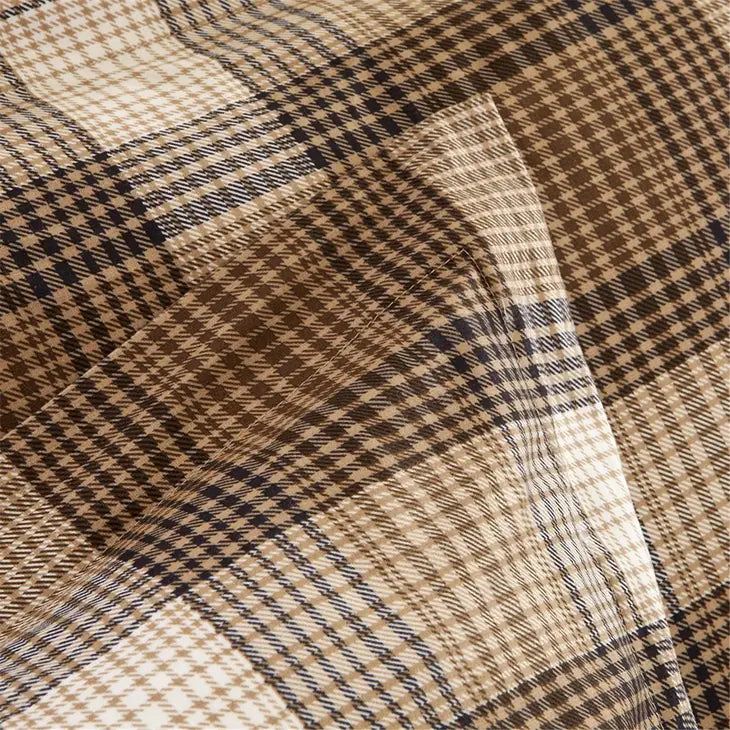 Plaid Soft Spun Comforter Mini Set, Liber Brown