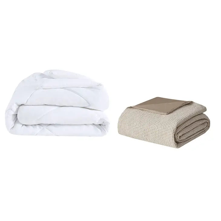 Waffle Weave Comforter/Duvet Cover Set, Taupe