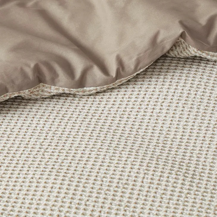 Waffle Weave Comforter/Duvet Cover Set, Taupe