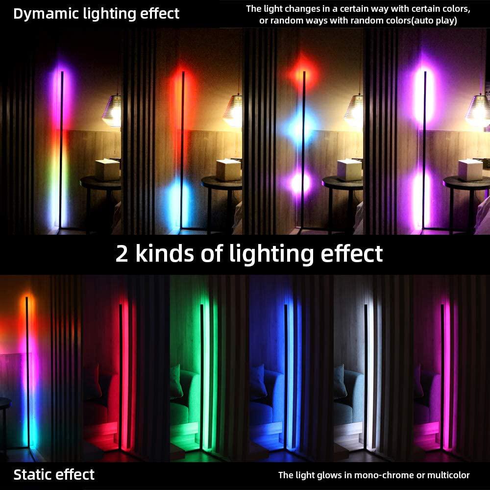 RGB Corner Floor Lamp Modern Simple LED Rod Floor Lamps Living Room SP