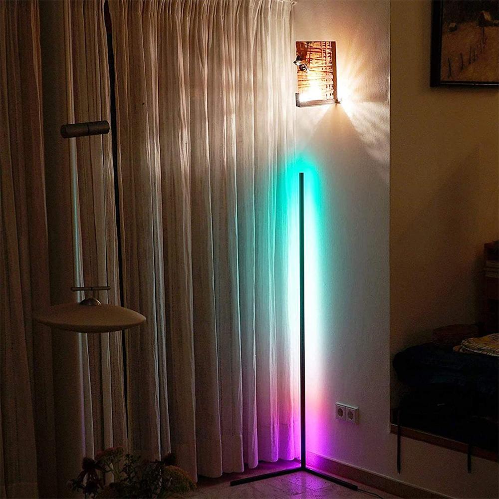 RGB Corner Floor Lamp Modern Simple LED Rod Floor Lamps Living Room SP