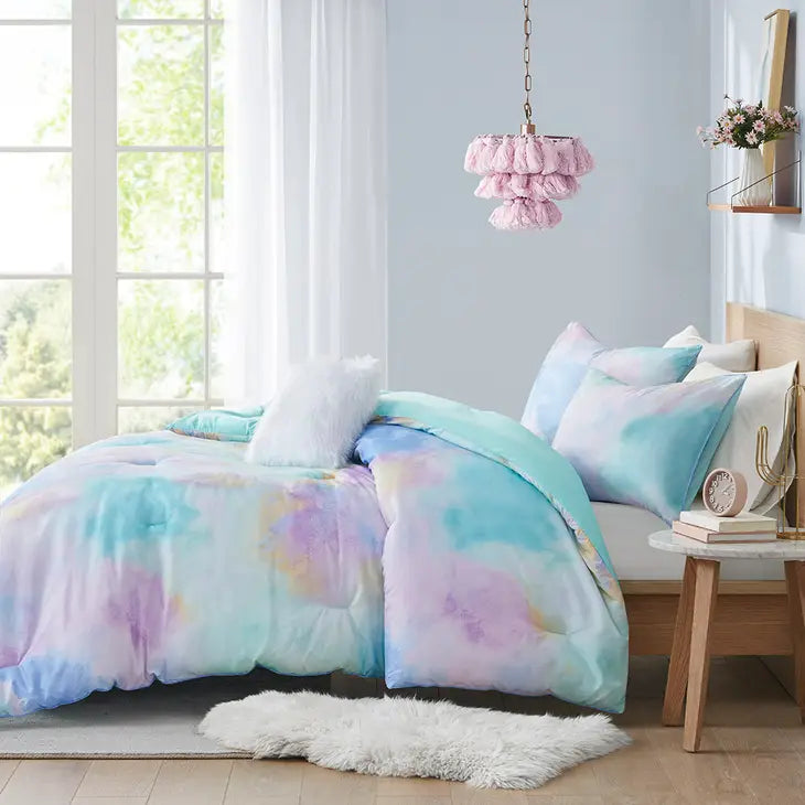 Watercolor Tie Dye Comforter/Duvet Cover Set