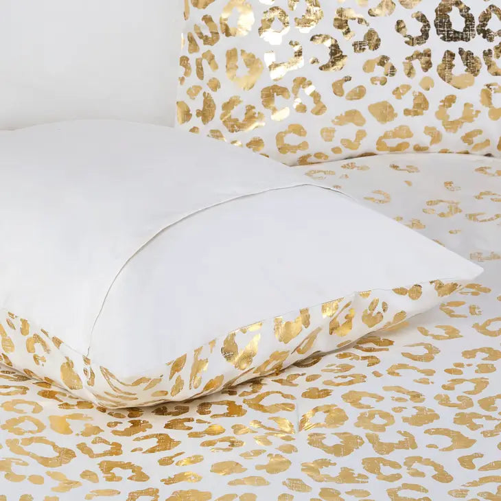 Gold Leopard Comforter/Duvet Cover Set