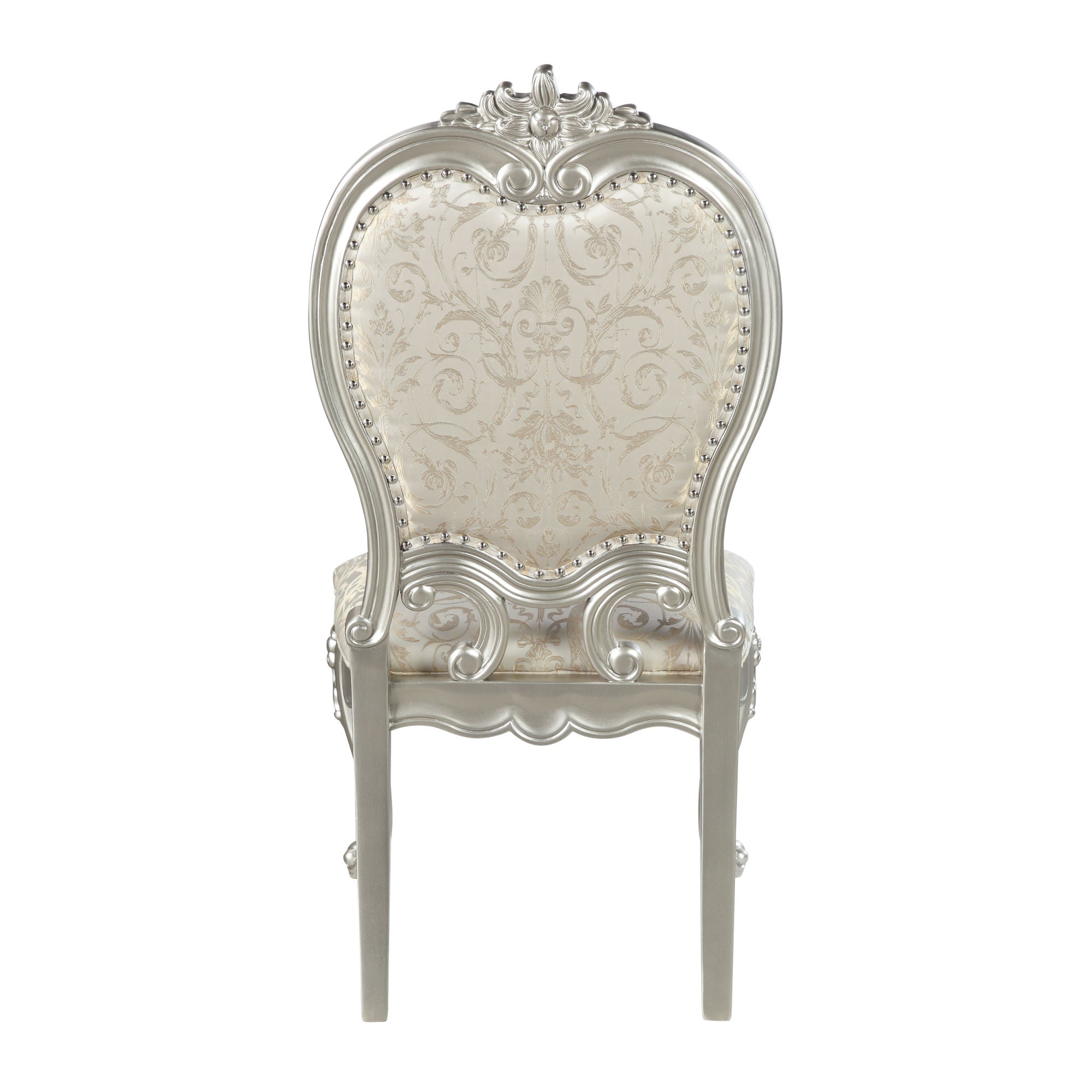 ACME Bently Side Chair (SET-2) Fabric & Champagne Finish DN01369