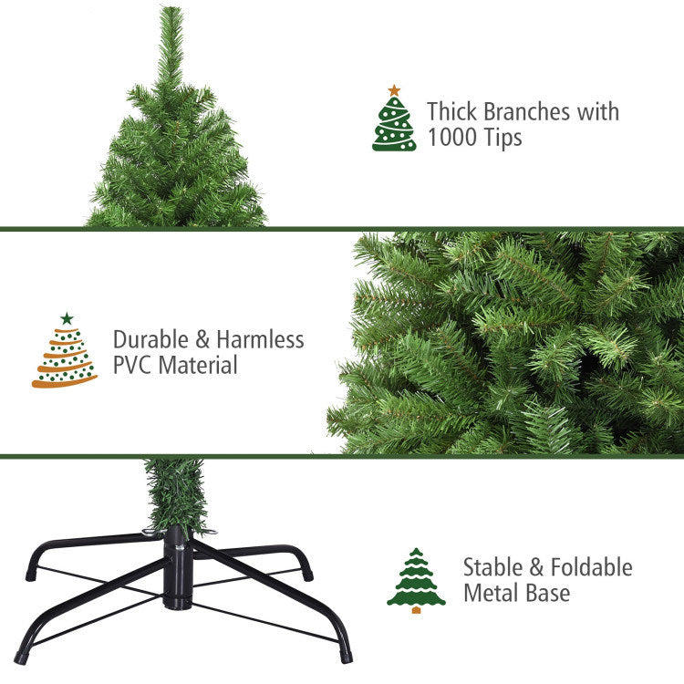 6/7.5/9ft Premium Artificial Hinged PVC Christmas Tree with Metal Stand