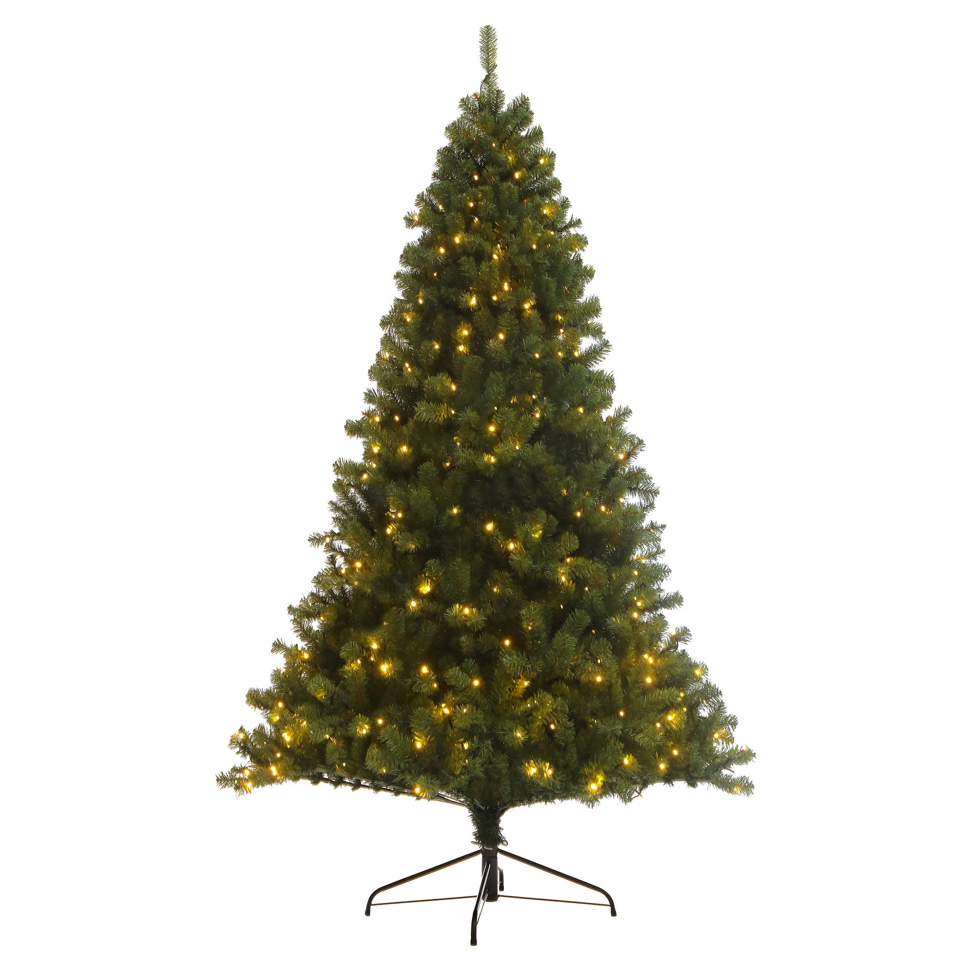 Pre-lit Christmas Tree 7.5ft Artificial Hinged Xmas Tree with 400 Pre-strung Led Lights Foldable Stand